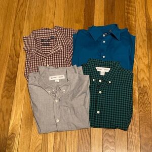 Youth Button-Down Shirt Set - Blue, Green, Gray, Red